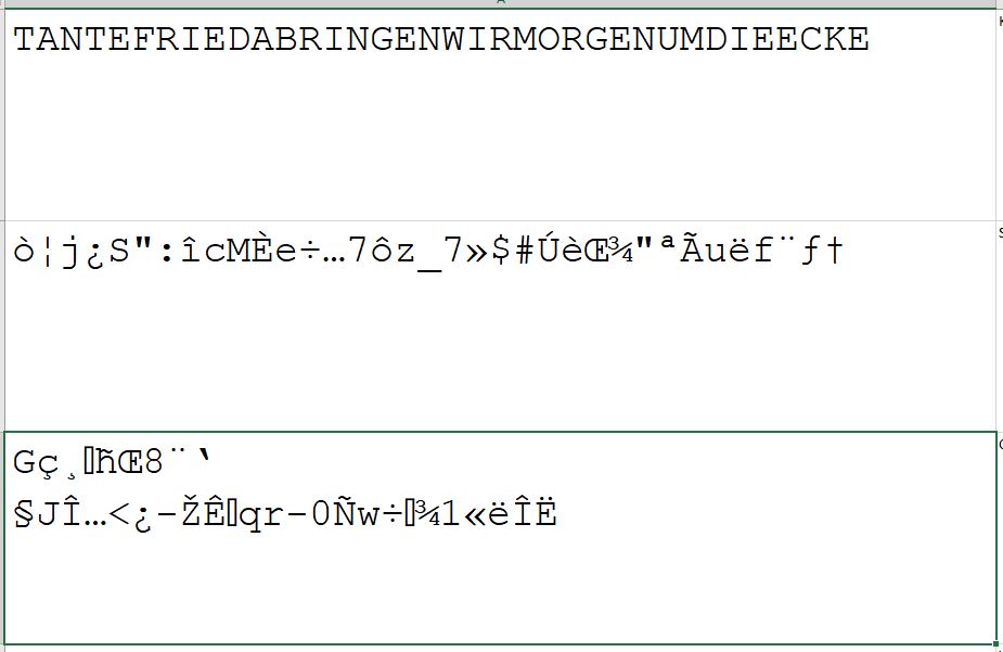 Ausschnitt aus der Excel-Arbeitsmappe
