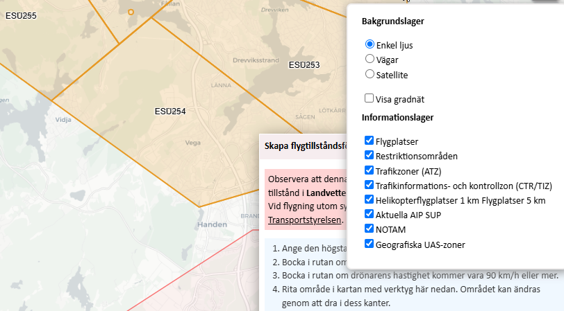 Schwedische Drohnenkarte