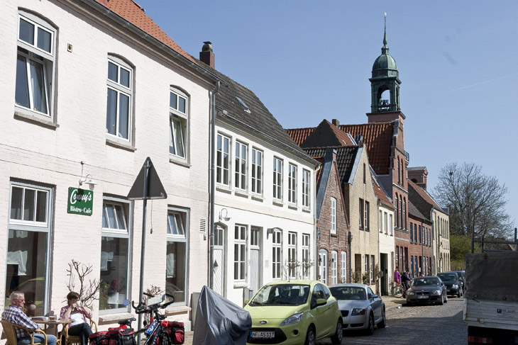 Friedrichstadt, Schleswig-Holstein, Blick auf Kirchturm
