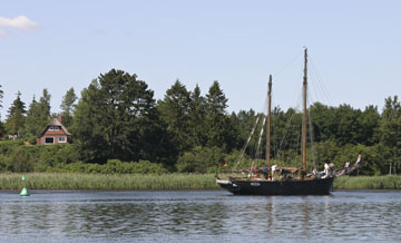 Schlei, Segeln, Landschaft, blauer Himmel, Sommer, Schleilandschaft, Landschaftsaufnahme, Schleiregion, Urlaub, Ferien